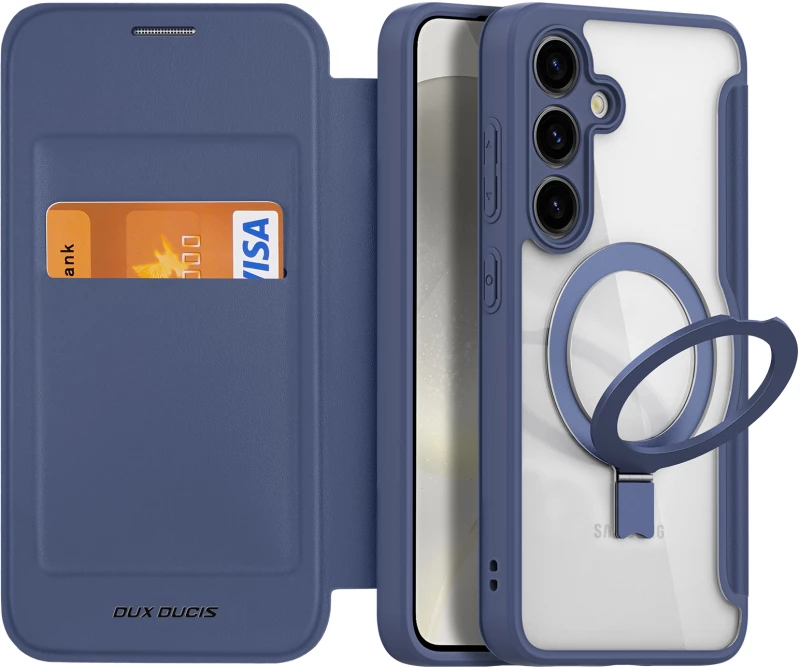 Dux Ducis Skin X Pro case with magnetic ring / stand for Samsung S24 - blue
