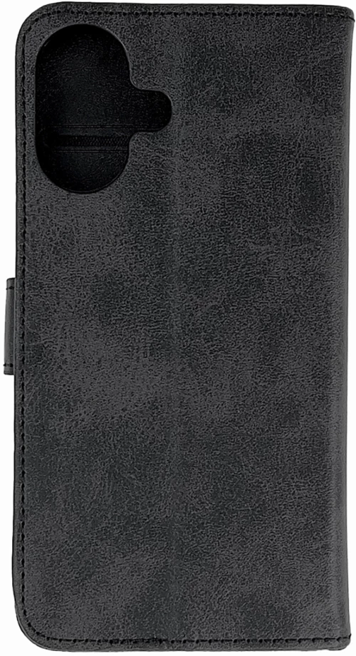 Leather Book Case for iPhone 16 - black