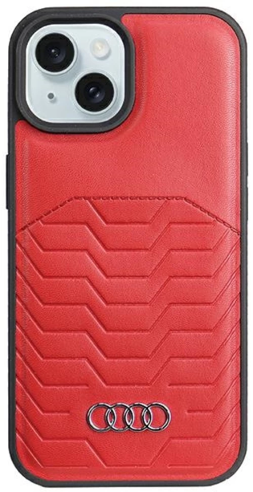 Audi Synthetic Leather case with MagSafe for iPhone 15 / 14 / 13 - red