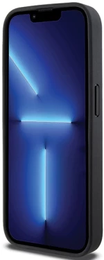DKNY Leather Printed Pattern Metal Logo MagSafe Case for iPhone 15 Pro - Black