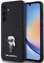 Karl Lagerfeld Fixed Glitter Ikonik Logo Metal Pin case for Samsung Galaxy A35 - black