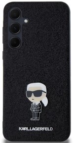 Karl Lagerfeld Fixed Glitter Ikonik Logo Metal Pin case for Samsung Galaxy A35 - black