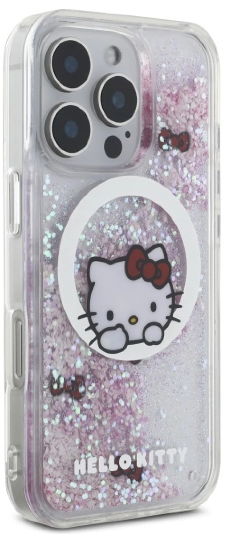 Hello Kitty HKHMP16XLSWKH iPhone 16 Pro Max 6.9" white/white hardcase Liquid Glitter Sweet Kitty Bows MagSafe