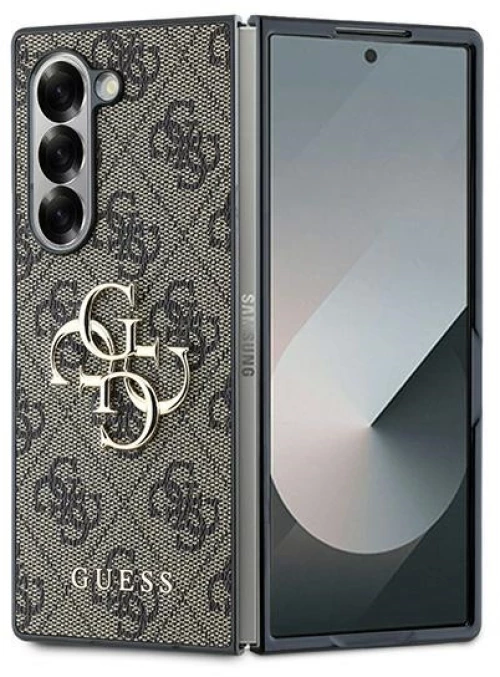 Guess Leather 4G Metal Logo Case for Samsung Galaxy Z Fold 6 - Brown