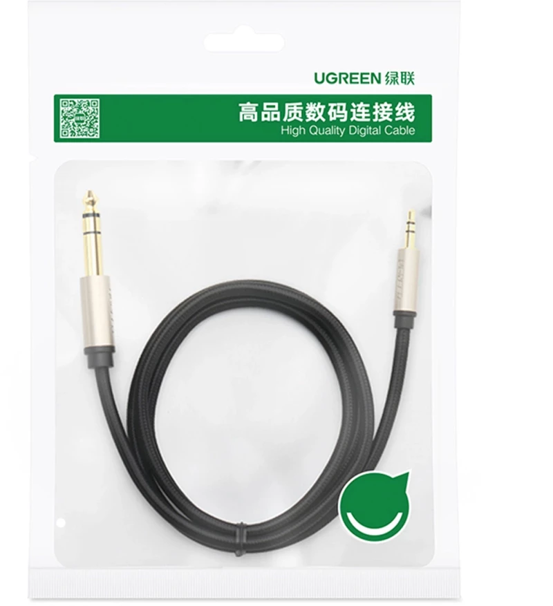 Ugreen AV127 10630 audio TRS cable mini jack 3.5mm / jack 6.35mm 5m - gray