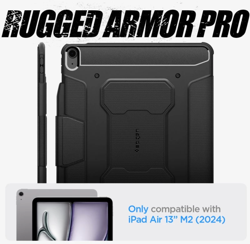 Spigen Rugged Armor Pro iPad Air 13" 2024 Case - Black