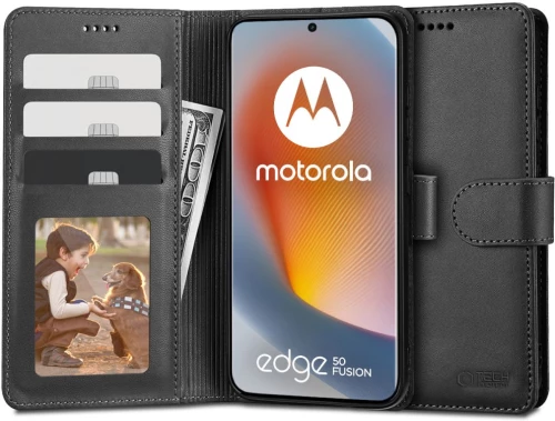 Tech-Protect Wallet case for Motorola Edge 50 Fusion 5G - black
