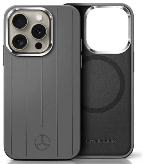 Mercedes MEHMP16X23SUVSA iPhone 16 Pro Max 6.9" gray/gray hardcase Silicone Vertical Tonal Stripes MagSafe