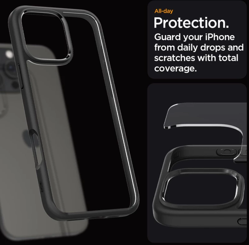 Spigen Ultra Hybrid iPhone 16 Pro Case - Matte Black