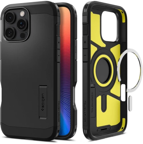 Spigen Tough Armor MagSafe Case with Stand for iPhone 16 Pro Max - Black