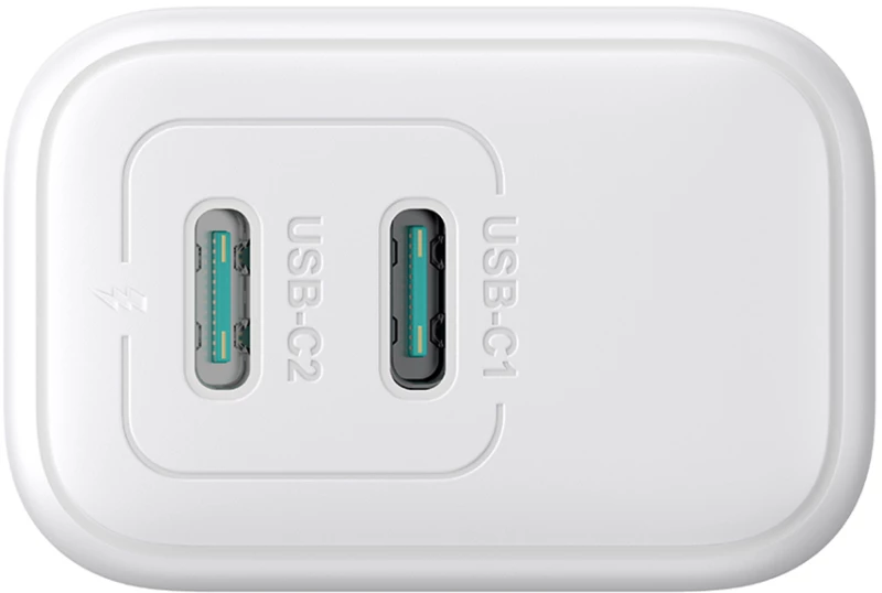 Joyroom JR-TCF12 mains charger 2x USB-C 20W PD / QC 3.0 - white