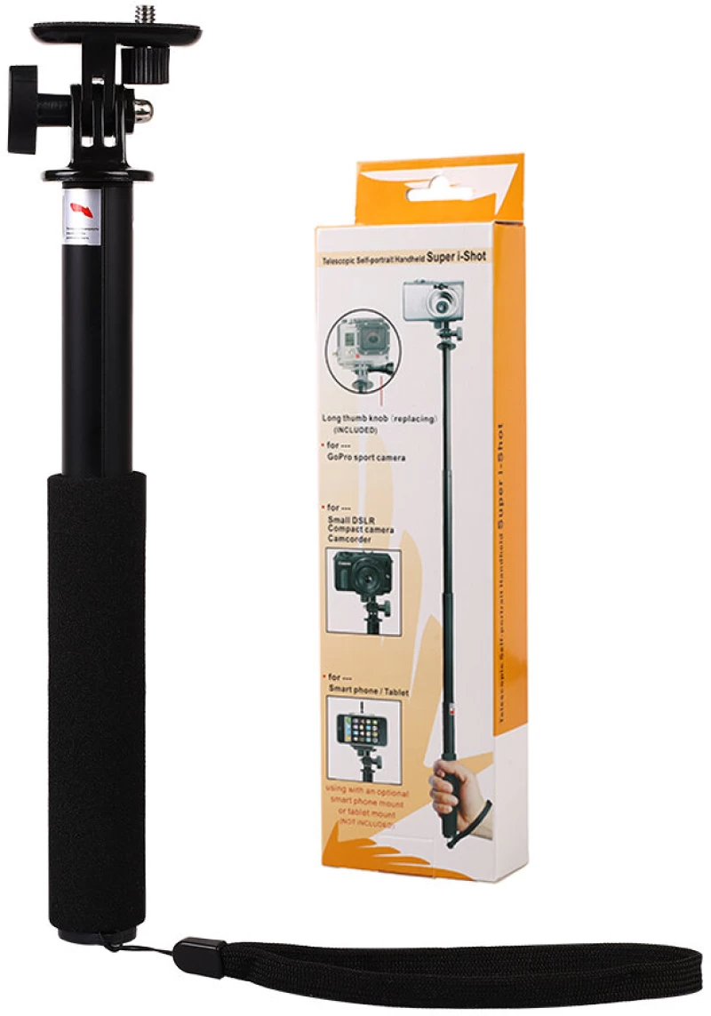 Selfie stick with camera holder
