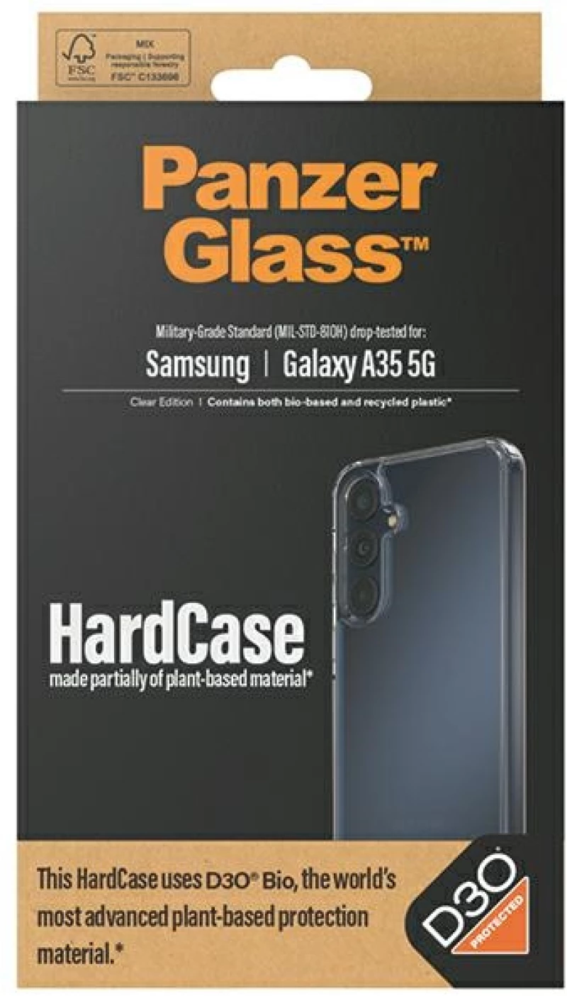 PanzerGlass HardCase with D3O® Bio and Military Grade certification for Samsung Galaxy A35 5G - transparent