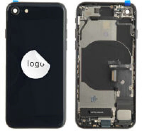 For iPhone/iPad (APSE0024BPSP-C) Rear Cover (Pulled C) incl. small parts - Black, For iPhone SE (2022)