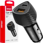 ΦΟΡΤΙΣΤΗΣ ΑΝΑΠΤΗΡΑ ΜΕ 2 ΘΥΡΕΣ USB-A QUICK CHARGE+USB-C 38W ΜΑΥΡΟ AMIO - 1 Τεμ.