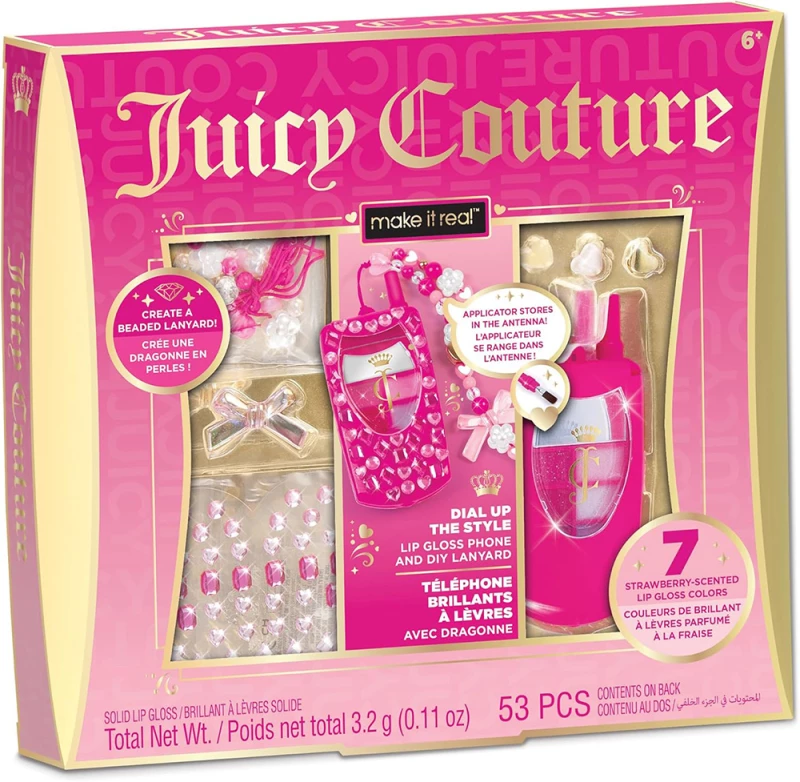 MAKE IT REAL JUICY COUTURE DIAL UP THE STYLE LIP GLOSS PHONE & DIY LANYARD (#4473)