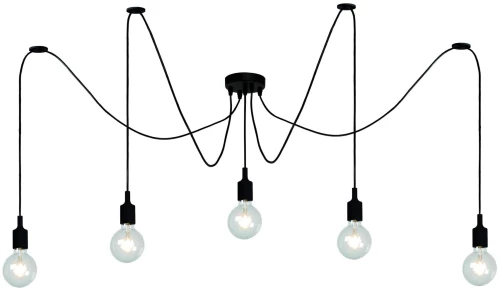 Lucide FIX - Pendant light - 5xE27 - Black - 08408/05/30