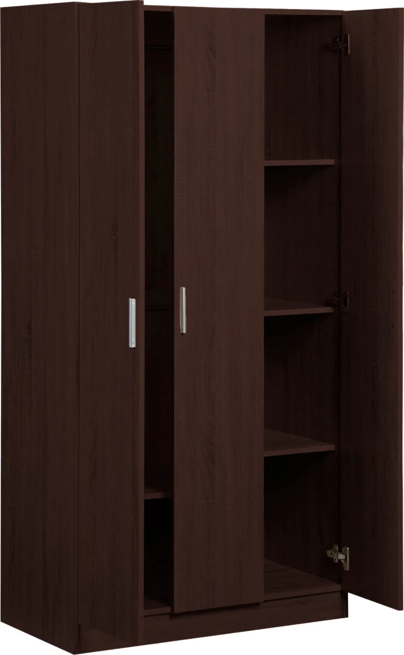 Ντουλάπα Wilson 3D τρίφυλλη-Wenge