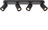 Lucide PUNCH - Ceiling spotlight - 4xGU10 - Black - 13958/04/30