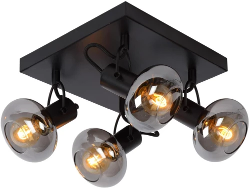 Lucide MADEE - Ceiling spotlight - 4xE14 - Black - 17993/14/30