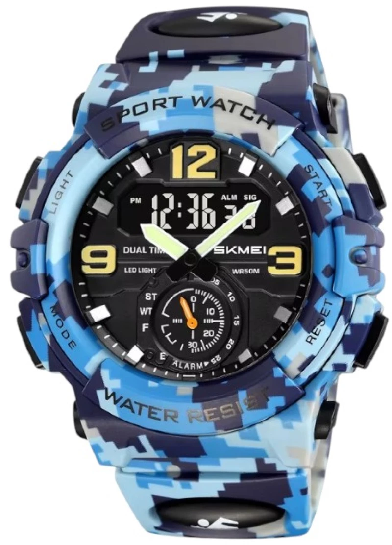Ψηφιακό/αναλογικό ρολόι χειρός - Skmei - 2341 - Army Blue