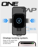 Spigen UTS12W Onetap Universal Vent Car Mount Wireless Charger Black