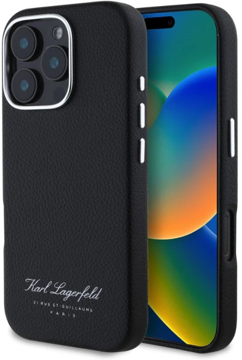 Karl Lagerfeld Θήκη Grained PU Hotel RSG iPhone 16 Pro Max Black