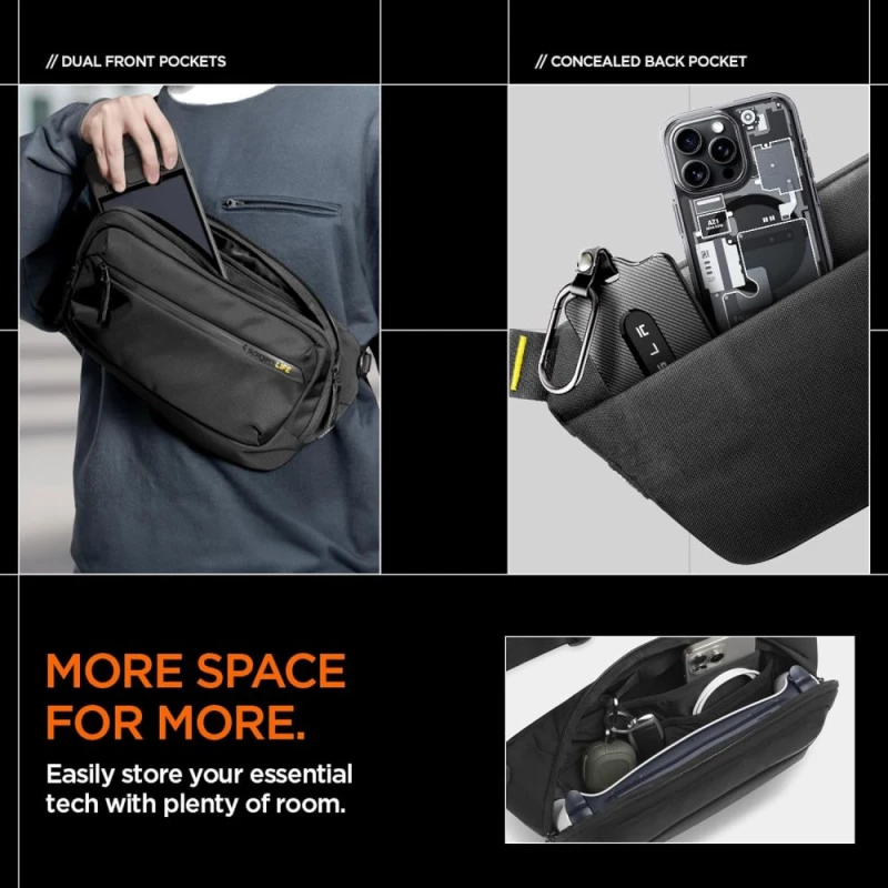 Spigen Τσάντα Ώμου / Χιαστί Black
