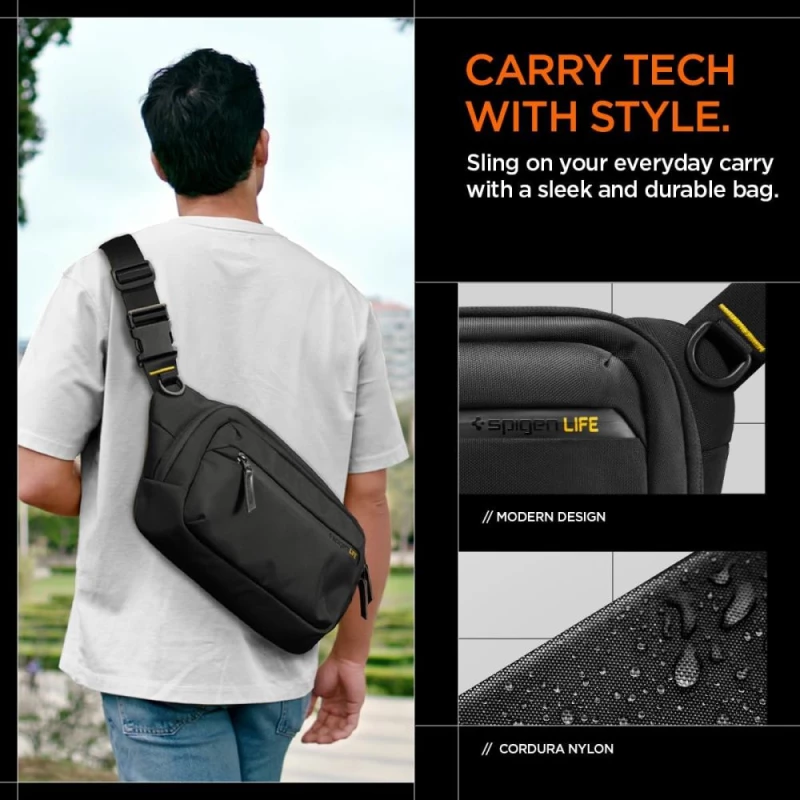 Spigen Τσάντα Ώμου / Χιαστί Black