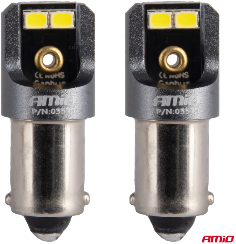 ΛΑΜΠΑΚΙΑ T4W BA9s 12/24V 6.000K 4xSMD LED CAN-BUS ΛΕΥΚΟ 2016 PRO SERIES AMIO - 2 Τεμ.