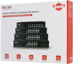 HIMAX PoE switch PS1802G, 8x Ethernet PoE & 2x Ethernet θύρες, έως 1000Mbps