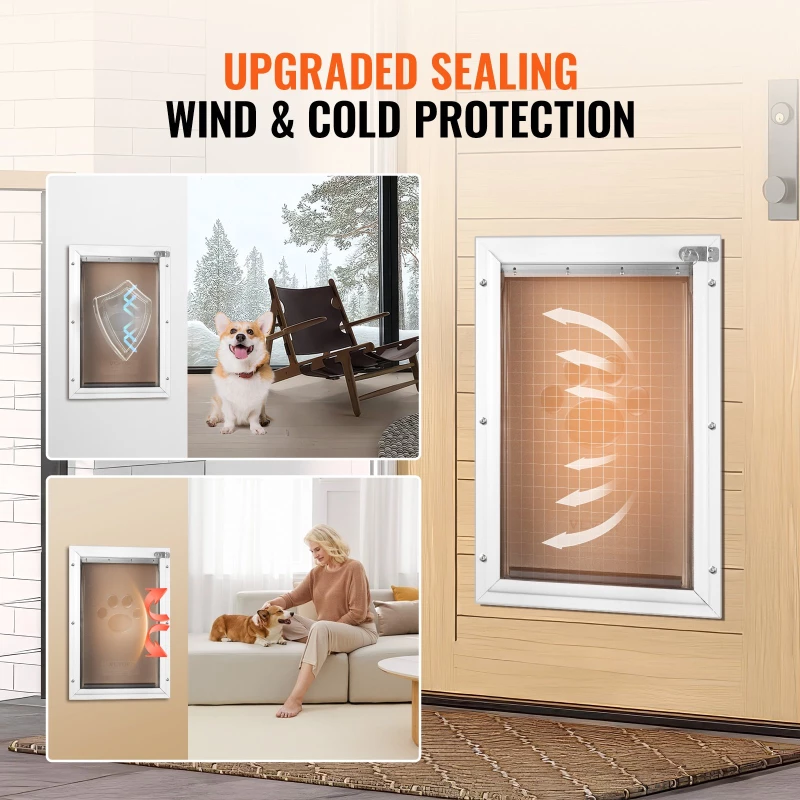 VEVOR Pet Door for Door with Lock and Magnetic Flap System Πλαίσιο αλουμινίου Large