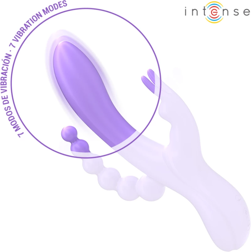 INTENSE - MIKO TRIPLE VIBRATOR RABBIT & STIMULATOR & ANAL 7 VIBRATIONS PURPLE - ( Κωδικός Προϊόντος : D-242085 )