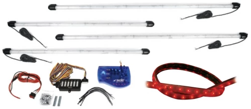 ΣΩΛΗΝΕΣ UNDERCAR LED ΚΟΚΚΙΝΟ ΧΡΩΜΑ 2x95cm & 2x125cm - 1 kit.