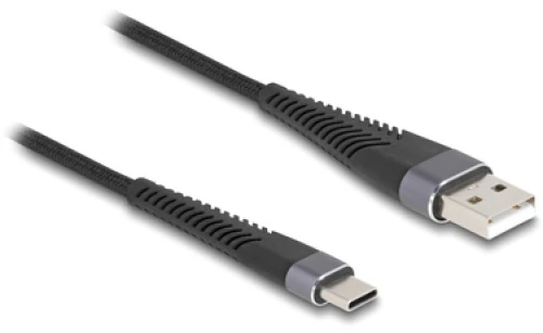 DELOCK καλώδιο USB σε USB-C 81121, 60W, 480Mbps, 1m, μαύρο