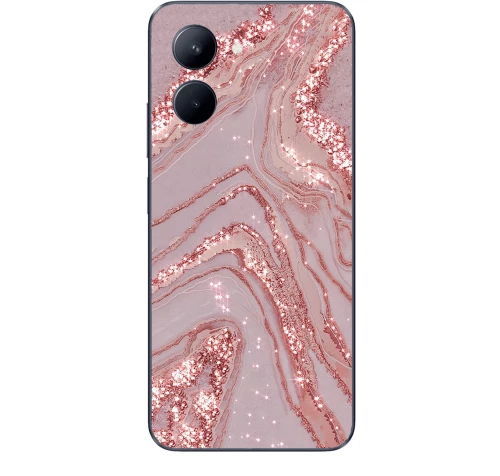 Marble Silicone case Θήκη για Realme C33 pink
