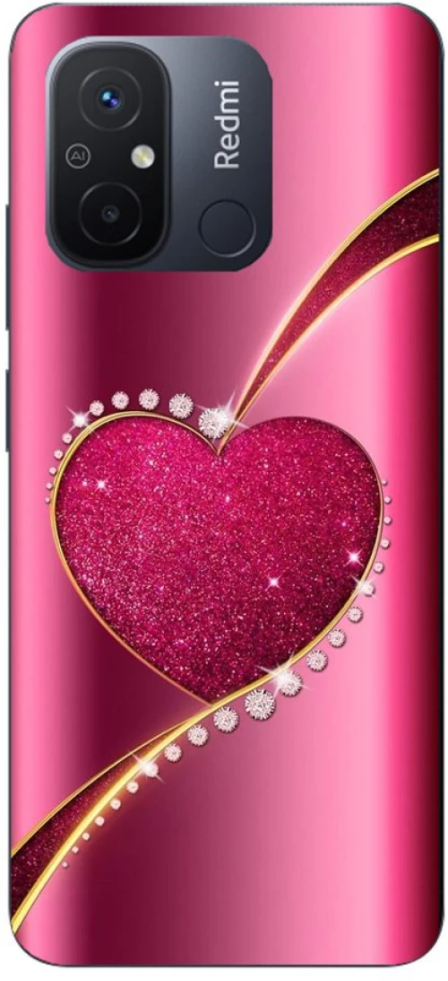 Shining Heart Silicone case θήκη για Xiaomi Redmi 12C pink