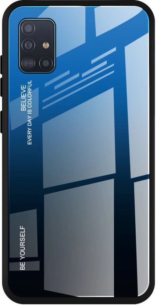 Θήκη Gradient Glass Durable Cover with Tempered Glass Back Θήκη για Samsung Galaxy A51 blue/black