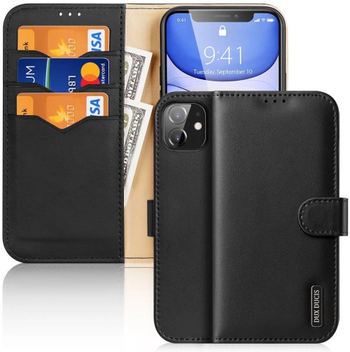 Dux Ducis Hivo Genuine Leather Bookcase type case Θήκη για iPhone 11 black