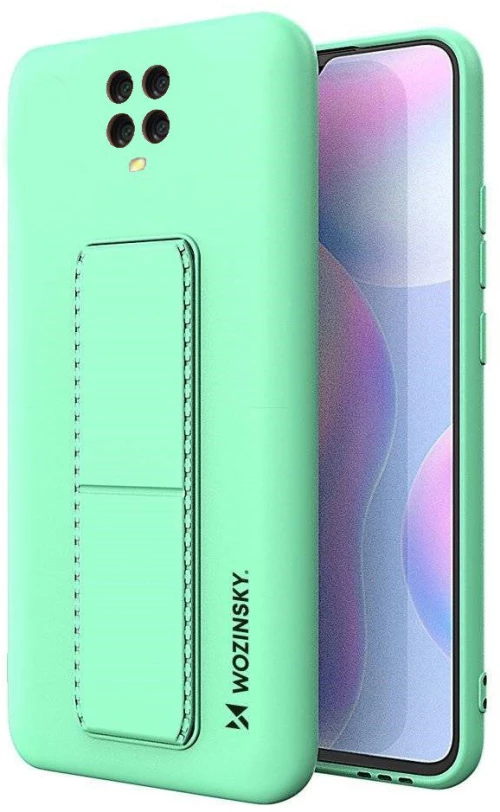 Wozinsky Kickstand Case flexible silicone cover with a stand Xiaomi Redmi Note 9 Pro / Redmi Note 9S mint*