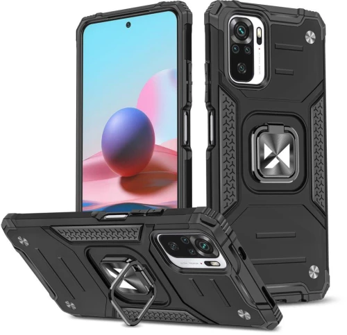 Wozinsky Ring Armor Case Kickstand Tough Rugged Cover Θήκη για Xiaomi Redmi Note 10 / Redmi Note 10S black*