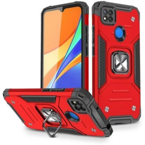 Ring Armor Case Kickstand Tough Rugged Cover for Xiaomi Redmi 9c red*