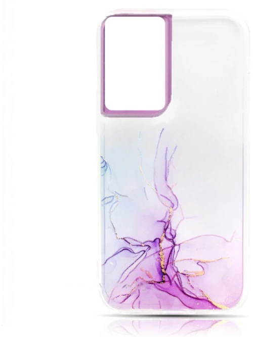Watercolor Marble Samsung S21 Ultra #1 transparent-pink lines