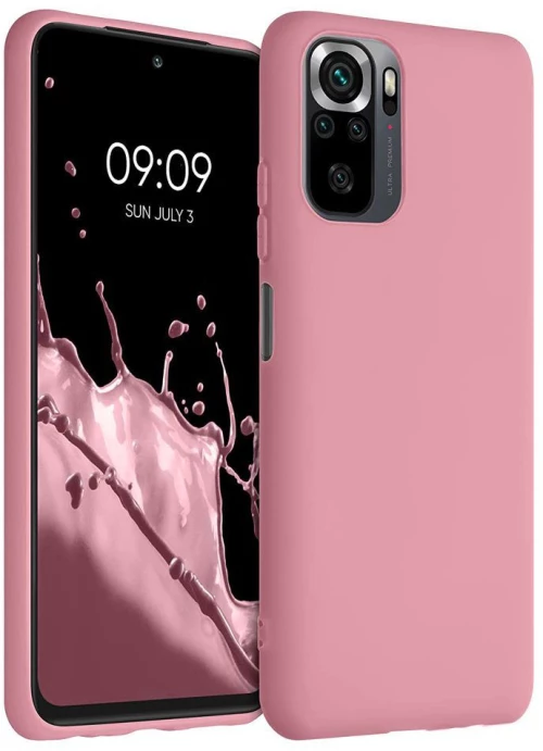 Silicone Case Soft Flexible Rubber Cover Θήκη για Xiaomi Redmi Note 10 Pro pink