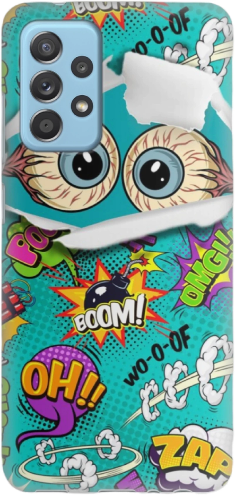 Comic Eyes Silicone case Θήκη για Samsung Galaxy A52s / A52 5G / A52 4G green
