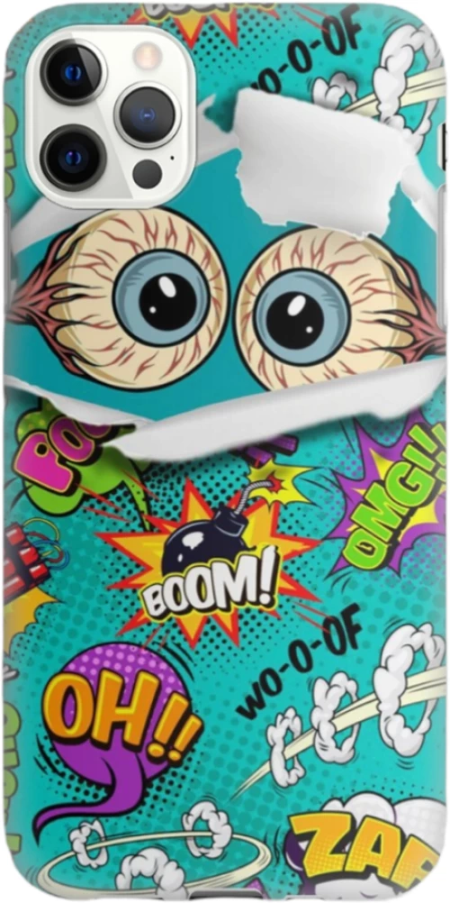 Comic Eyes Silicone case Θήκη για Iphone 12 Pro Max green