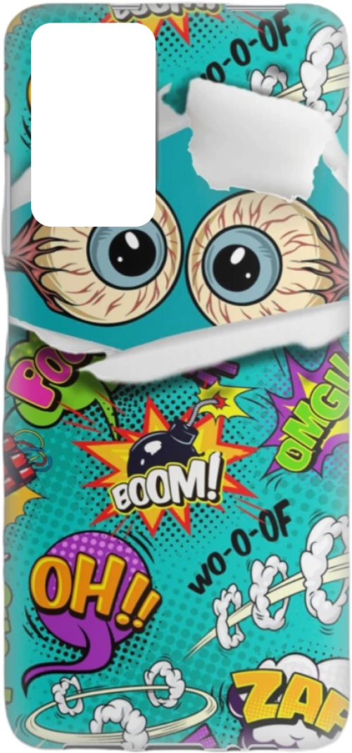 Comic Eyes Silicone case Θήκη για Xiaomi Redmi Note 10 / 10S green