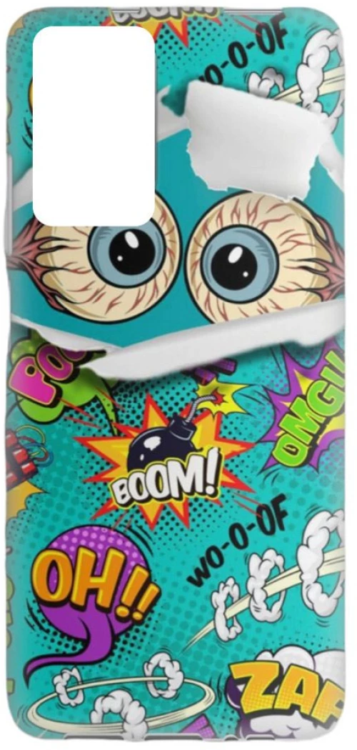 Comic Eyes Silicone case Θήκη για Xiaomi Poco F3 green