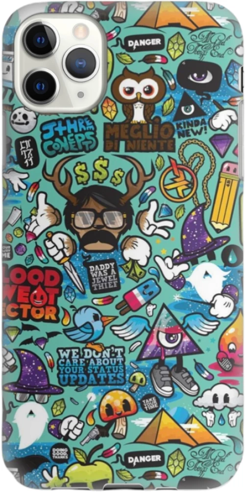 Comic Silicone case Θήκη για Iphone 11 Pro green