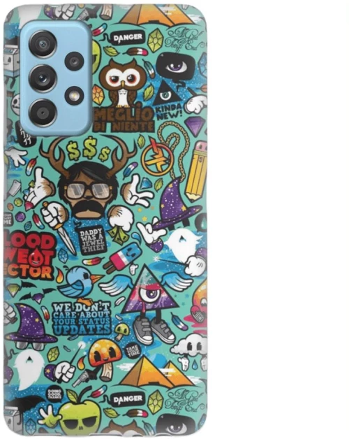 Comic Silicone case Θήκη για Samsung Galaxy A72 green
